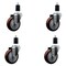 Service Caster 4'' SS Maroon Poly Wheel Swivel 1-1/2'' Expanding Stem Caster Set, 4PK SCC-SSEX20S414-PPUB-MRN-112-4 - alternate 1